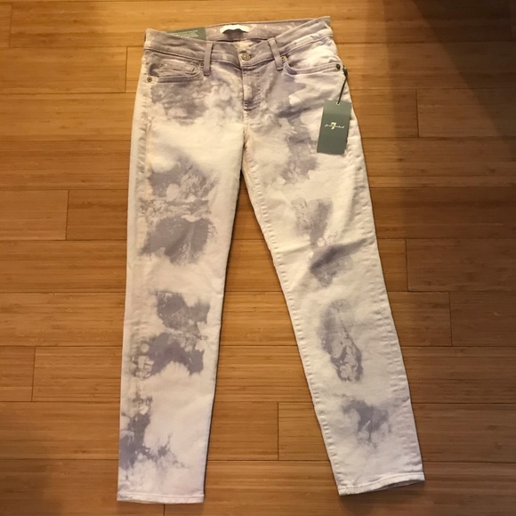 7 For All Mankind Denim - 7FAM RARE Lilac/Purple Wash Roxanne Crop Jeans